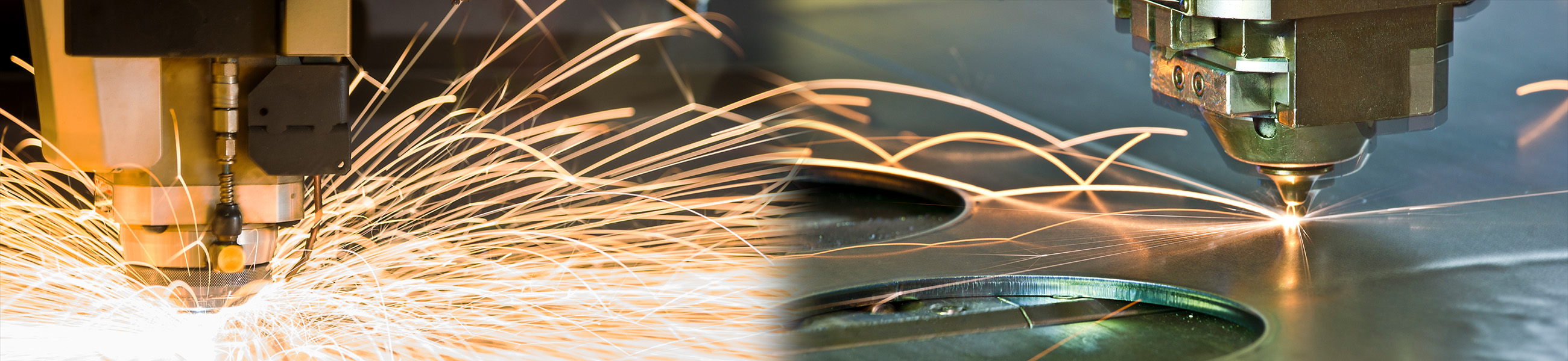 Detailaufnahme eines Laserschneideprozesses
