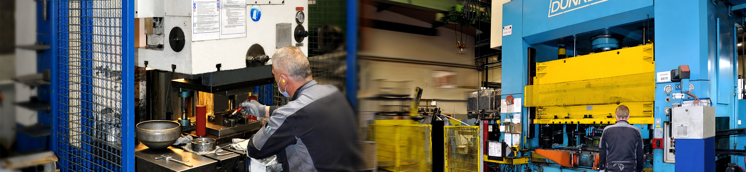 Mitarbeiter an einer Stanzmaschine, Bild 1